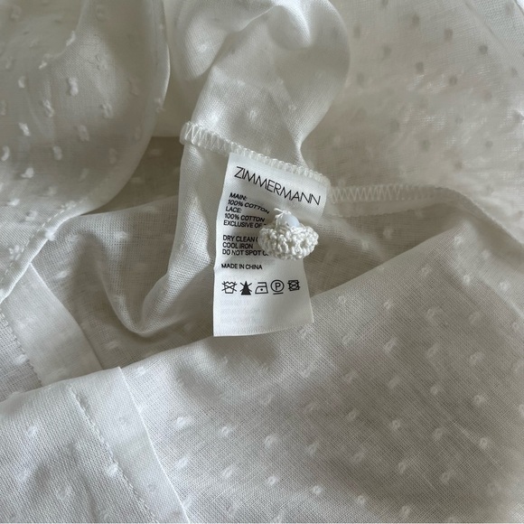 Zimmermann Cotton Voile Button Down Top - White - Size 1 (S) - Picture 10 of 11